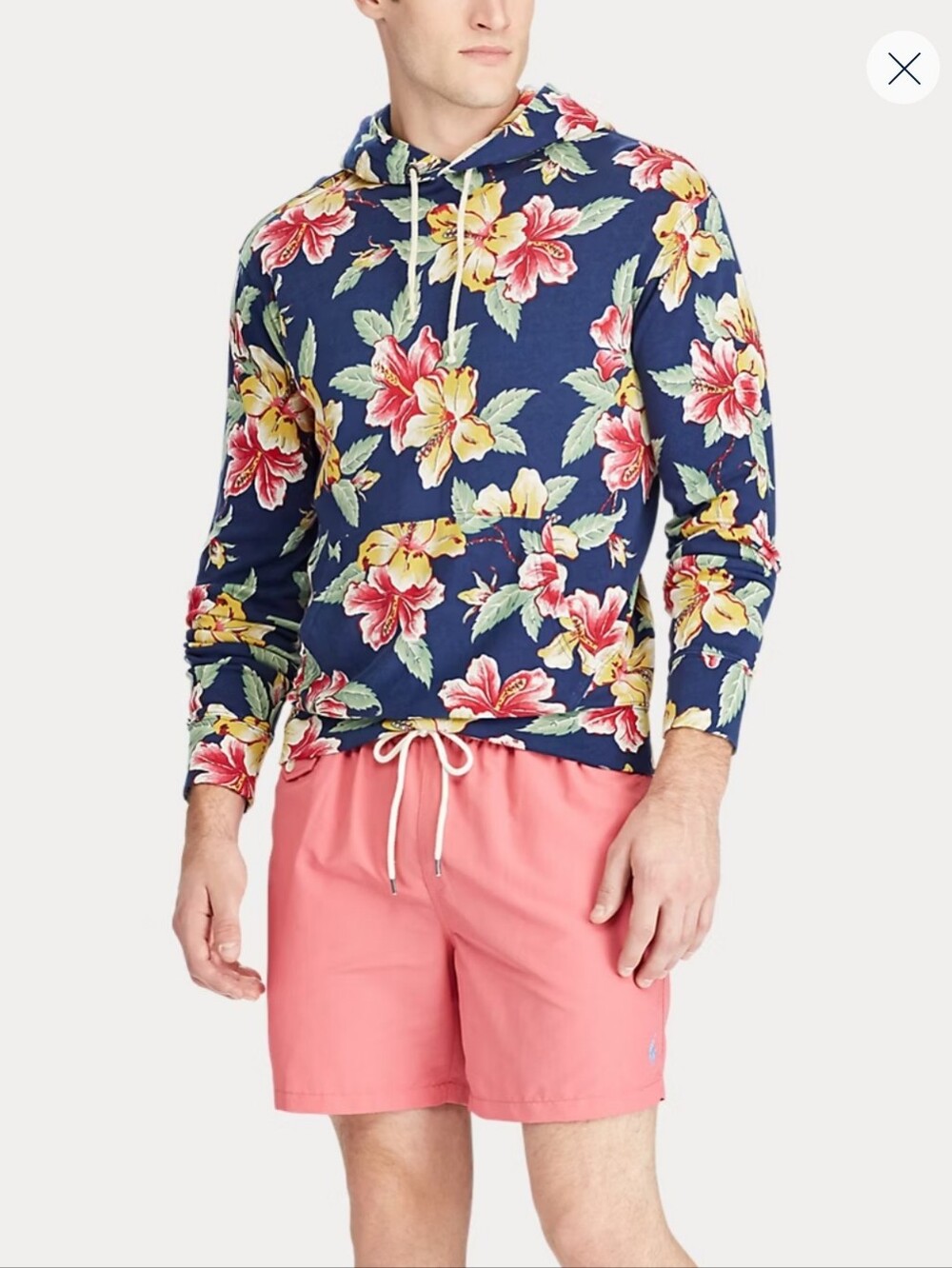 Polo Ralph Lauren Floral Cotton Spa Terry Hoodie Size Medium